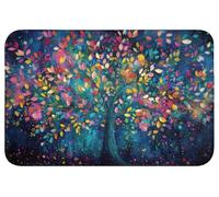 OnlyWow© Tapis De Douche Rectangulaire 60x40 cm Bain Decoration Absorbant Antidérapant Lavable Non Slip Bath Mat Accessoire Baignoire Coloré - Arbre - Magique - Abstrait