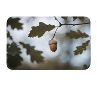 OnlyWow© Tapis De Douche Rectangulaire 80x50 cm Bain Decoration Absorbant Antidérapant Lavable Non Slip Bath Mat Accessoire Baignoire Gland - Feuille chêne - Forêt - Automne - Nature