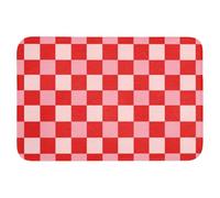 OnlyWow© Tapis De Douche Rectangulaire 90x60 cm Bain Decoration Absorbant Antidérapant Lavable Non Slip Bath Mat Accessoire Baignoire Carré - Classique - Rouge