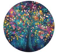 OnlyWow© Tapis De Douche Rond 70x70 cm Bain Decoration Absorbant Antidérapant Lavable Non Slip Bath Mat Accessoire Baignoire Coloré - Arbre - Magique - Abstrait