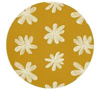 OnlyWow© Tapis De Douche Rond 70x70 cm Bain Decoration Absorbant Antidérapant Lavable Non Slip Bath Mat Accessoire Baignoire Fleur - Ludique - Jaune Ocre