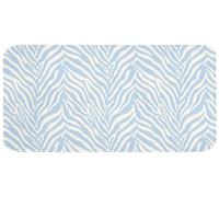 OnlyWow© Tapis Douche 120x60 cm Bain Decoration Absorbant Antidérapant Toilette Lavable Non Slip Bath Mat Accessoire Baignoire Zèbre - Motif - Bleu - Blanc