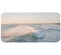 OnlyWow© Tapis Douche 120x60 cm Bain Decoration Absorbant Antidérapant Toilette Lavable Non Slip Bath Mat Accessoire Baignoire Vague - Mer - Eau