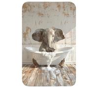 OnlyWow© Tapis Douche 50x80 cm Bain Decoration Absorbant Antidérapant Toilette Lavable Non Slip Bath Mat Accessoire Baignoire Vintage - Eléphant - Mousse - Vie Sauvage
