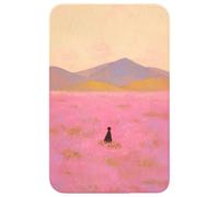 OnlyWow© Tapis Douche 50x80 cm Bain Decoration Absorbant Antidérapant Toilette Lavable Non Slip Bath Mat Accessoire Baignoire Prairie Fleurie - Collines - Silhouette - Rose