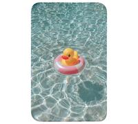 OnlyWow© Tapis Douche 50x80 cm Bain Decoration Absorbant Antidérapant Toilette Lavable Non Slip Bath Mat Accessoire Baignoire Canard en Caoutchouc - Bande de Natation - Jaune