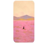 OnlyWow© Tapis Douche 60x120 cm Bain Decoration Absorbant Antidérapant Toilette Lavable Non Slip Bath Mat Accessoire Baignoire Prairie Fleurie - Collines - Silhouette - Rose