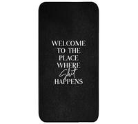 OnlyWow© Tapis Douche 60x120 cm Bain Decoration Absorbant Antidérapant Toilette Lavable Non Slip Bath Mat Accessoire Baignoire Citations - Noir - Bienvenue là où la Merde Arrive - Humour