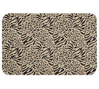 OnlyWow© Tapis Douche 60x40 cm Bain Decoration Absorbant Antidérapant Toilette Lavable Non Slip Bath Mat Accessoire Baignoire Girafe - Zèbre - Motif - Marron