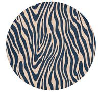 OnlyWow© Tapis Douche 70x70 cm Bain Decoration Absorbant Antidérapant Toilette Lavable Non Slip Bath Mat Accessoire Baignoire Zèbre - Motif - Bleu - Beige