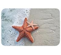 OnlyWow© Tapis Douche 80x50 cm Bain Decoration Absorbant Antidérapant Toilette Lavable Non Slip Bath Mat Accessoire Baignoire Étoile de mer - Plage