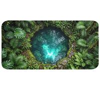 OnlyWow© Tapis Douche Rectangulaire 120x60 cm Bain Decoration Absorbant Antidérapant Lavable Non Slip Bath Mat Accessoire Baignoire Nature - Jungle - Eau - Vert