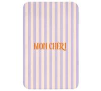 OnlyWow© Tapis Douche Rectangulaire 50x80 cm Bain Decoration Absorbant Antidérapant Lavable Non Slip Bath Mat Accessoire Baignoire Lilas - Orange - Rayures - Mon Chéri