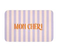 OnlyWow© Tapis Douche Rectangulaire 60x40 cm Bain Decoration Absorbant Antidérapant Lavable Non Slip Bath Mat Accessoire Baignoire Lilas - Orange - Rayures - Mon Chéri