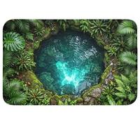 OnlyWow© Tapis Douche Rectangulaire 80x50 cm Bain Decoration Absorbant Antidérapant Lavable Non Slip Bath Mat Accessoire Baignoire Nature - Jungle - Eau - Vert