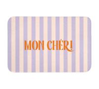 OnlyWow© Tapis Douche Rectangulaire 90x60 cm Bain Decoration Absorbant Antidérapant Lavable Non Slip Bath Mat Accessoire Baignoire Lilas - Orange - Rayures - Mon Chéri