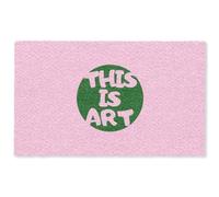 OnlyWow© Tapis Rectangulaire 150x90 cm Grande Taille Coloré Lavable Rug Bedroom Couloir Unicolore Poil Ras Interieur Carpette XXL This is Art - Texte - Cercle - Vert