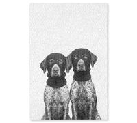 OnlyWow© Tapis Rectangulaire 80x120 cm Salon Cuisine Chambre Antidérapant Grand XXL Coloré Interieur Decoration Chiens - Cagoule - Noir - Blanc