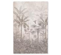 OnlyWow© Tapis Rectangulaire 80x120 cm Salon Cuisine Chambre Antidérapant Grand XXL Coloré Interieur Decoration Jungle - Arbre de Piste - Colibri - Beige