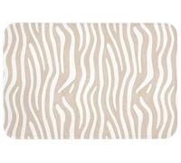 OnlyWow© Tapis Salle De Bain 90x60 cm Douche Decoration Absorbant Antidérapant Lavable Non Slip Toilette Bath Mat WC Accessoire Baignoire Abstrait - Zèbre - Beige