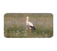 OnlyWow© Tapis Salle De Bain Rectangulaire 120x60 cm Decoration Absorbant Antidérapant Lavable Non Slip Bath Mat Accessoire Baignoire Aigle Royal - Fleurs - Prairie - Coloré