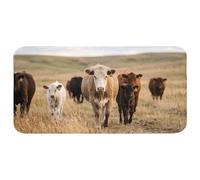 OnlyWow© Tapis Salle De Bain Rectangulaire 120x60 cm Decoration Absorbant Antidérapant Lavable Non Slip Bath Mat Accessoire Baignoire Bovins - Troupeau - Paysage - Prairie - Calme