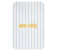OnlyWow© Tapis Salle De Bain Rectangulaire 40x60 cm Decoration Absorbant Antidérapant Lavable Non Slip Bath Mat Accessoire Baignoire Orange - Bleu - Rayures - Mon chéri