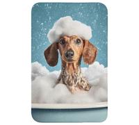 OnlyWow© Tapis Salle De Bain Rectangulaire 50x80 cm Decoration Absorbant Antidérapant Lavable Non Slip Bath Mat Accessoire Baignoire Teckel - Mousse - Gouttes d'eau