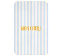 OnlyWow© Tapis Salle De Bain Rectangulaire 50x80 cm Decoration Absorbant Antidérapant Lavable Non Slip Bath Mat Accessoire Baignoire Orange - Bleu - Rayures - Mon chéri