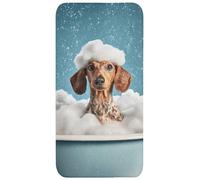 OnlyWow© Tapis Salle De Bain Rectangulaire 60x120 cm Decoration Absorbant Antidérapant Lavable Non Slip Bath Mat Accessoire Baignoire Teckel - Mousse - Gouttes d'eau