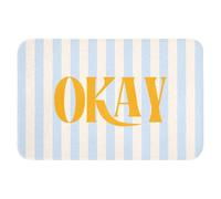 OnlyWow© Tapis Salle De Bain Rectangulaire 60x40 cm Decoration Absorbant Antidérapant Lavable Non Slip Bath Mat Accessoire Baignoire Orange - Bleu - Rayures - d'accord