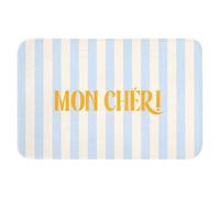 OnlyWow© Tapis Salle De Bain Rectangulaire 60x40 cm Decoration Absorbant Antidérapant Lavable Non Slip Bath Mat Accessoire Baignoire Orange - Bleu - Rayures - Mon chéri