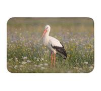 OnlyWow© Tapis Salle De Bain Rectangulaire 80x50 cm Decoration Absorbant Antidérapant Lavable Non Slip Bath Mat Accessoire Baignoire Aigle Royal - Fleurs - Prairie - Coloré