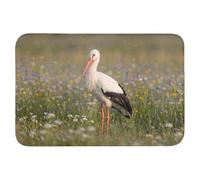 OnlyWow© Tapis Salle De Bain Rectangulaire 90x60 cm Decoration Absorbant Antidérapant Lavable Non Slip Bath Mat Accessoire Baignoire Aigle Royal - Fleurs - Prairie - Coloré