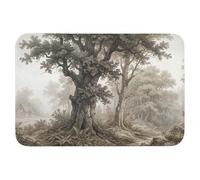 OnlyWow© Tapis Salle De Bain Rectangulaire 90x60 cm Decoration Absorbant Antidérapant Lavable Non Slip Bath Mat Accessoire Baignoire Nature - Forêt - Chêne