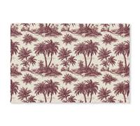 OnlyWow© Tapis Salon Rectangulaire 200x140 cm Court Decoration Grande Cuisine De Chambre Antidérapant Grand XXL Multicolore Design Tropical - Géométrique - Bourgogne
