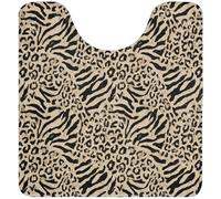 OnlyWow© Tapis WC 55x60 cm Toilette Contour Accessoire Décoration Decoration Absorbant Antidérapant Lavable Non Slip Bath Mat Baignoire Girafe - Zèbre - Motif - Marron