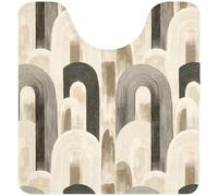 OnlyWow© Tapis WC 55x60 cm Toilette Contour Accessoire Décoration Decoration Absorbant Antidérapant Lavable Non Slip Bath Mat Baignoire Abstrait - Motif - Arches