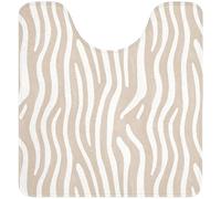 OnlyWow© Tapis WC 55x60 cm Toilette Contour Accessoire Décoration Decoration Absorbant Antidérapant Lavable Non Slip Bath Mat Baignoire Abstrait - Zèbre - Beige