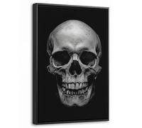 OnlyWow© Toile Avec Cadre En Bois 40x60 cm Déco Tableau Murale Decoration Salon Peinture Tableaux Chambre Toiles Maison Crâne - Noir - Blanc