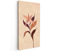 OnlyWow© Toile Extérieur 100x200 cm Original Mur Tableau Decoration Murale Peinture Tableaux Impression Art Mural Deco Décoratif Muraux Minimaliste - Fleur - Feuilles - Beige