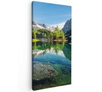 OnlyWow© Toile Extérieur 100x200 cm Original Mur Tableau Decoration Murale Peinture Tableaux Impression Art Mural Deco Décoratif Muraux Eau - Montagnes - Roches