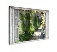 OnlyWow© Toile Extérieur 120x80 cm Original Mur Tableau Decoration Murale Peinture Tableaux Impression Art Mural Deco Décoratif Muraux Aperçu - Forêt - Pierres - Printemps