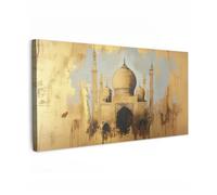 OnlyWow© Toile Extérieur 200x100 cm Original Mur Tableau Decoration Murale Peinture Tableaux Impression Art Mural Deco Décoratif Muraux Mosquée - Or - Arabe - Ramadan - Islamique