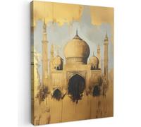 OnlyWow© Toile Extérieur 60x80 cm Original Mur Tableau Decoration Murale Peinture Tableaux Impression Art Mural Deco Décoratif Muraux Mosquée - Or - Arabe - Ramadan - Islamique