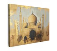 OnlyWow© Toile Extérieur 70x50 cm Original Mur Tableau Decoration Murale Peinture Tableaux Impression Art Mural Deco Décoratif Muraux Mosquée - Or - Arabe - Ramadan - Islamique