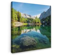 OnlyWow© Toile Extérieur 70x70 cm Original Mur Tableau Decoration Murale Peinture Tableaux Impression Art Mural Deco Décoratif Muraux Eau - Montagnes - Roches