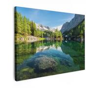 OnlyWow© Toile Extérieur 80x60 cm Original Mur Tableau Decoration Murale Peinture Tableaux Impression Art Mural Deco Décoratif Muraux Eau - Montagnes - Roches