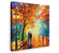 OnlyWow© Toile Extérieur 90x90 cm Original Mur Tableau Decoration Murale Peinture Tableaux Impression Art Mural Deco Décoratif Muraux Couple - Amour - Forêt - Art