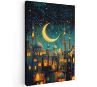 OnlyWow© Toile Extérieur Original Mur Tableau Decoration Murale Peinture | 100x150 cm - Tableaux Impression Art Mural Deco Décoratif Muraux Islam - Mosquée - Ramadan